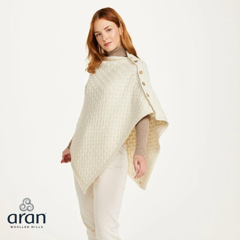 Aran Super Soft Merino Poncho Natural